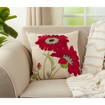 Red store floral pillows